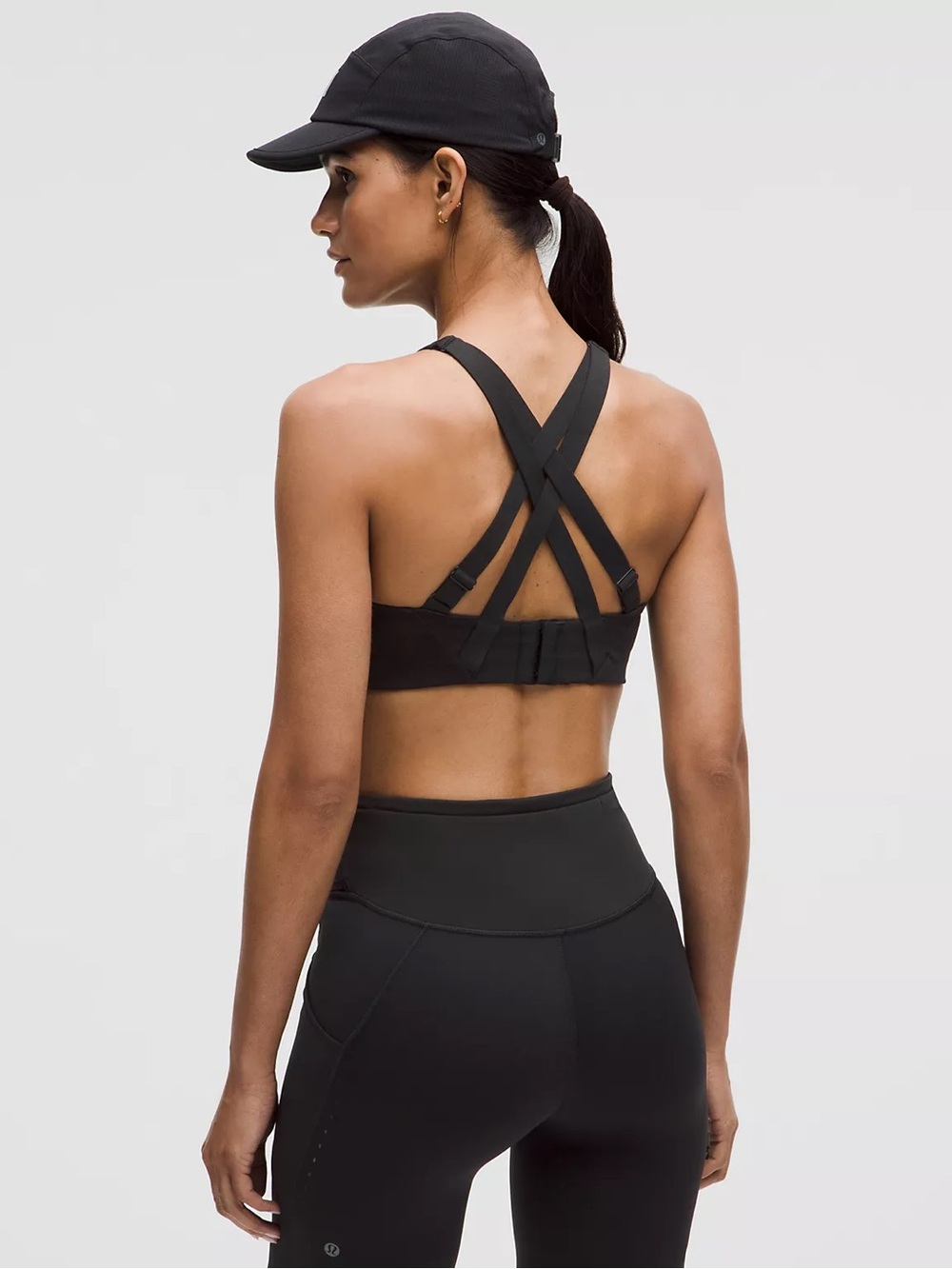 lululemon athletica Black Crossback Strappy Sports Bra high support Energy 34DDD